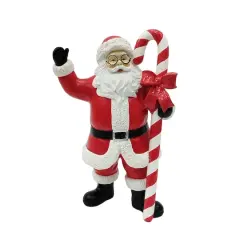 10.5" Red & White Santa with Candy Cane Tabletop D&eacute;cor by Ashland&reg;