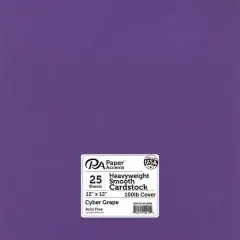 PA Paper&trade; Accents Smooth 12"x 12" Heavyweight Cardstock, 25 Sheets Cyber Grape