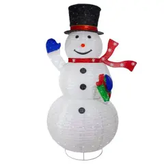 6ft. White Iridescent LED Twinkling Snowman Outdoor Christmas D&eacute;cor