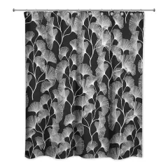 Gingko Shower Curtain Black