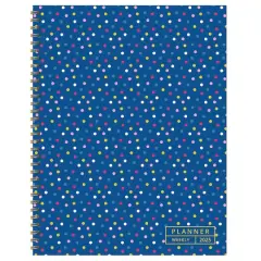 TF Publishing 2025 Large Cobalt Dots Weekly Monthly Spiral Planner