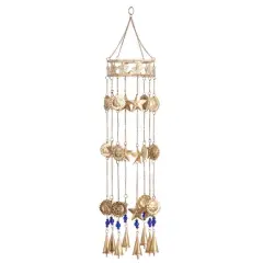 32" Gold Metal Traditional Sun & Stars Wind Chime