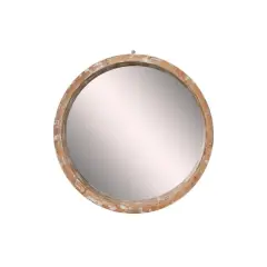 40" Brown Vintage Wood Wall Mirror