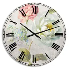 Designart Country Flower Bouquet Cabin Wall Clock Multi