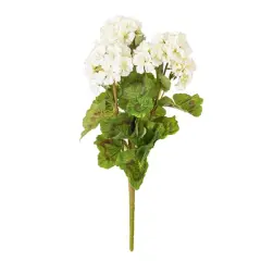 18" White Artificial Geranium Bush, 4ct.