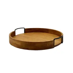 14" Brown Flameless Candle Round Tray by Ashland&reg;