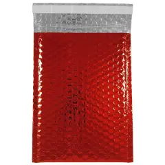 JAM Paper 6.375" x 9.5" Red Metallic Bubble Padded Mailer Envelopes, 12ct.