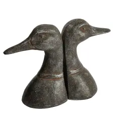 Hello Honey&reg; 5.8" Black Iron Duck Bookends Set