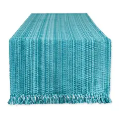 DII&reg; 108" Variegated Fringe Table Runner Teal