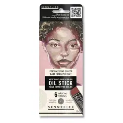 Sennelier Dark Tones Portrait 6 Color Oil Stick Mini Cardboard Set