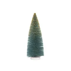 Hello Honey&reg; 12" Green & Gold Glitter Sisal Bottle Brush Tree with Wood Base