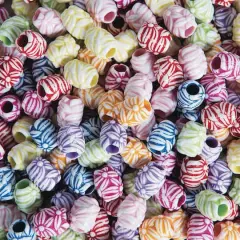 S&S&reg; Worldwide Vintage Look Carved Floral Plastic Beads