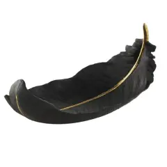 CosmoLiving by Cosmopolitan 13" Black Feather Decorative Bowl