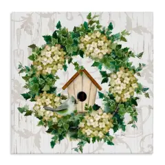 Stupell Industries Spring Birdhouse Wreath Canvas Wall Art