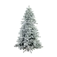 7.5ft. Pre-Lit Flocked California Spruce Artificial Christmas Tree, Color-Changing LED Lights