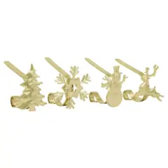 Original MantleClip&reg; Gold Assorted Holiday Icons Stocking Holders, 4ct.