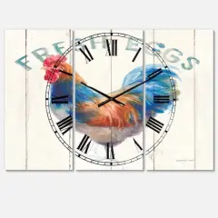 Designart 'Wood Farm Roaster Ii Farmhouse Multipanel Wall Clock