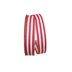 The Ribbon Roll 7/8" x 25yd. Grosgrain Stripes Ribbon Red