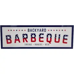 23" Backyard Barbeque Americana Metal Wall Sign