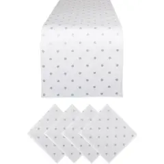 DII&reg; Polka Dot Table Runner & Napkins Set Silver