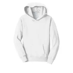 Port & Company&reg; Fan Favorite Youth Fleece Pullover Hooded Sweatshirt White