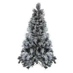 7.5ft. Unlit Flocked Black Spruce Artificial Christmas Tree