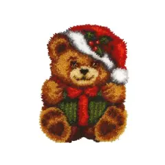 Orchidea Latch Hook Cushion Kit Christmas Teddy