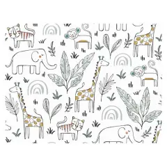RoomMates White & Yellow Jungle Menagerie Peel & Stick Wallpaper