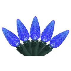 70ct. LED Faceted C6 Christmas String Lights Blue