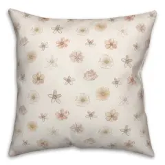 Florals Throw Pillow White