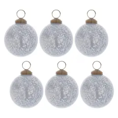 3" Slate Blue Soda Lime Glass Ball Ornaments, 6ct.