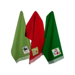 DII&reg; Assorted Holiday Pup Embellished Dishtowel Set