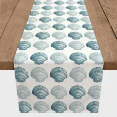 Blue Seashells Twill Table Runner