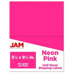 JAM Paper Shipping Labels, 50ct. Neon Pink
