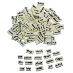 S&S Worldwide&reg; Ivory Inspiring Word Beads, 144ct.
