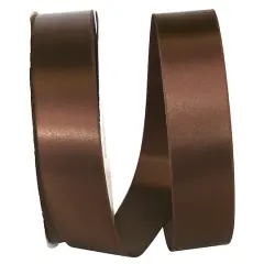 JAM Paper 1.5" x 100yd. Double Face Satin Ribbon Brown
