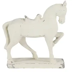 14" White Fiberglass Vintage Horse Sculpture