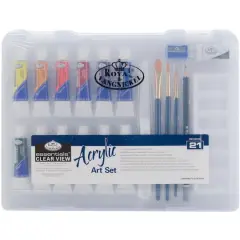 Royal & Langnickel&reg; Essentials&trade; Clear View 21 Piece Acrylic Paint Art Set