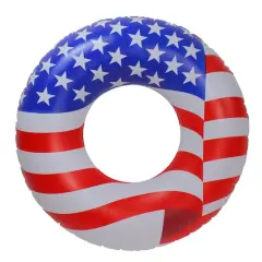 36" Stars & Stripes Inflatable Swimming Pool Inner Tube Ring Float