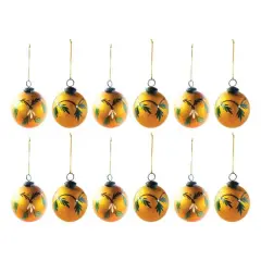 Hello Honey&reg; 4" Hand-Painted Glass Ball Ornament Set with Holly Designs
