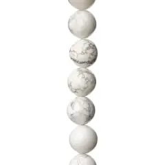 White Howlite Round Beads, 12mm by Bead Landing&trade;