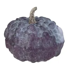 7" Purple & White Textured Pumpkin Tabletop D&eacute;cor