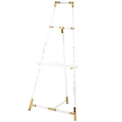 56.5" Clear Acrylic Plastic Adjustable 7-Tier Display Easel with Gold Accents & Chain Support