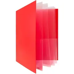JAM Paper Heavy Duty Plastic 10-Pocket Folder, 2ct. Red