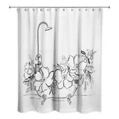 Soft Floral Bathtub 71" x 74" Shower Curtain