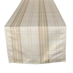 DII&reg; 108" Cream Metallic Plaid Table Runner