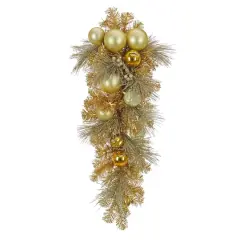 36" Be Merry Gold LED Teardrop Swag