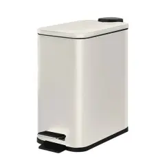 SunnyPoint 11" Trash Can with Inner Basket White