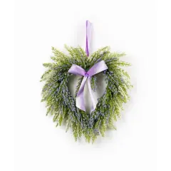 10" Lavender Heart Wreath, 2ct.
