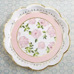 9" Pink Tea Time Whimsy Premium Paper Plates, 16ct.
